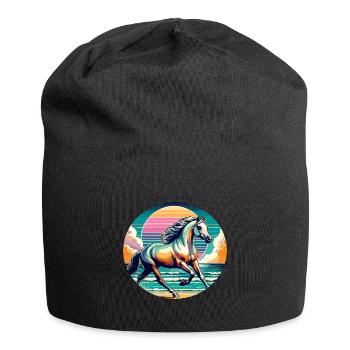 Art du cheval arabe - Bonnet en jersey - noir - Devant