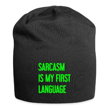 Sarkasmus-Profi - Jersey-Beanie - Schwarz - Vorne