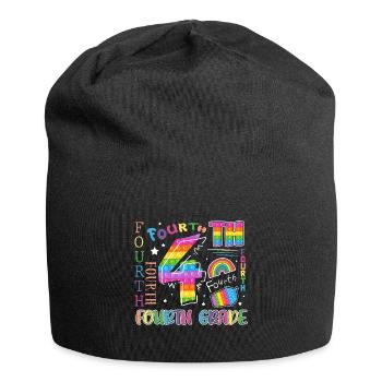 4.Klasse Schulkind Erster Schultag Vierte Klasse - Jersey-Beanie - Schwarz - Vorne