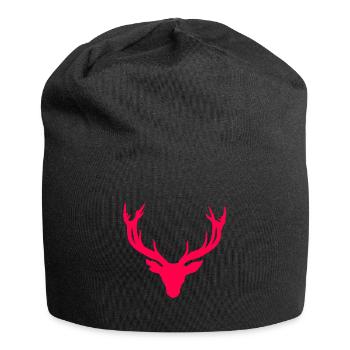 Hirschkopf – Für Jäger & Naturfreunde - Jersey-Beanie - Schwarz - Vorne
