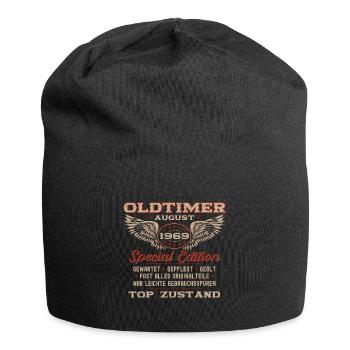 Oldtimer August 1969 Jahrgang 1969 55. Geburtstag - Jersey-Beanie - Schwarz - Vorne
