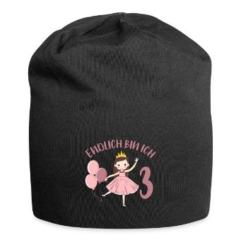 Prinzessin Geburtstagshirt Endlich 3 Jahre Mädchen - Jersey-Beanie - Schwarz - Vorne