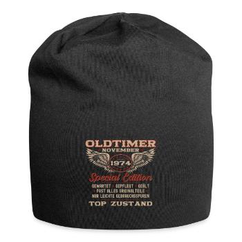 50. Geburtstag Oldtimer November 1974 Jahrgang 50 - Jersey-Beanie - Schwarz - Vorne