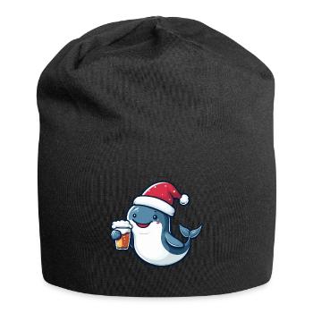 Wal Weihnachten Bier Lustig - Jersey-Beanie - Schwarz - Vorne