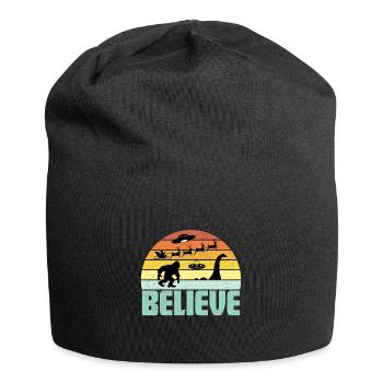 Believe Santa Claus Bigfood Nessie UFO Retro Sonne - Jersey-Beanie - Schwarz - Vorne