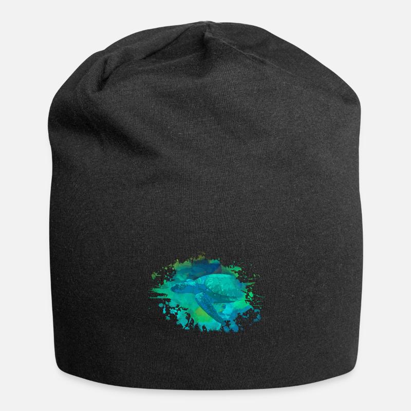 Schildkröte - Jersey-Beanie - Schwarz