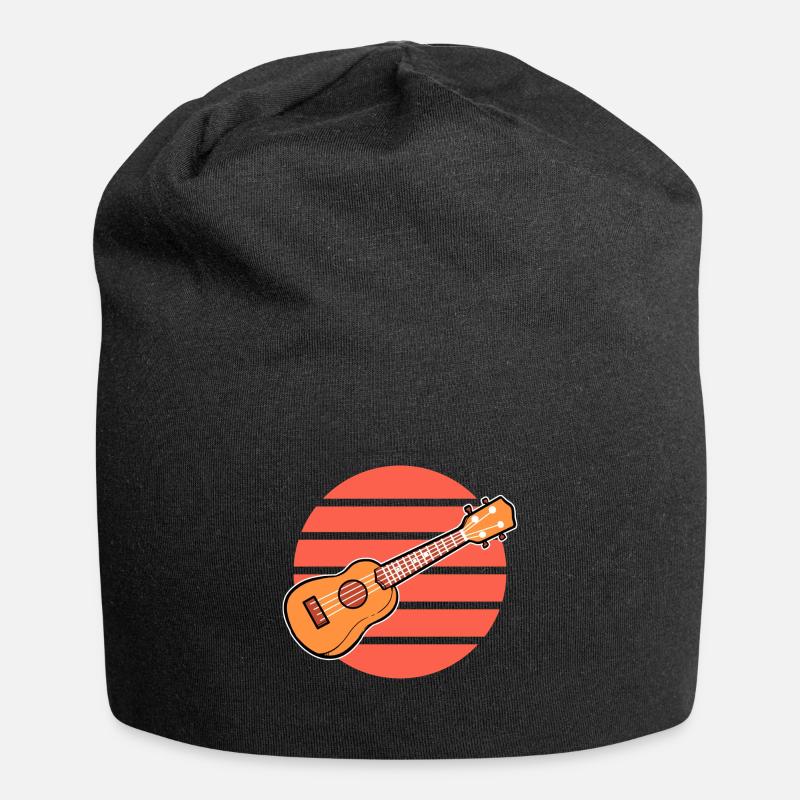 Ukulele - Jersey-Beanie - Schwarz