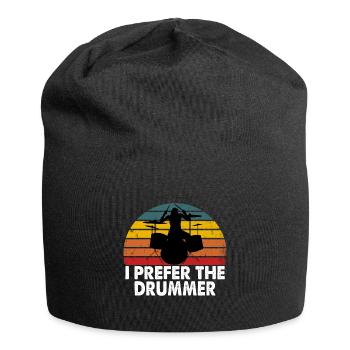 I Prefer The Drummer Funny Drummer Design - Jersey Beanie - black - Front