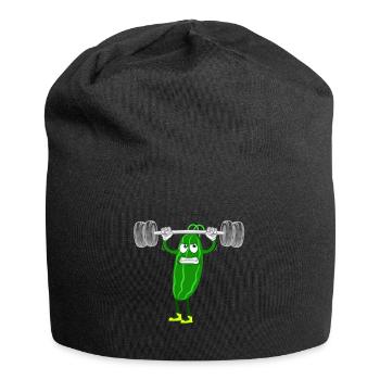 Veganer Veganerin Bodybuilding Zucchini - Jersey-Beanie - Schwarz - Vorne