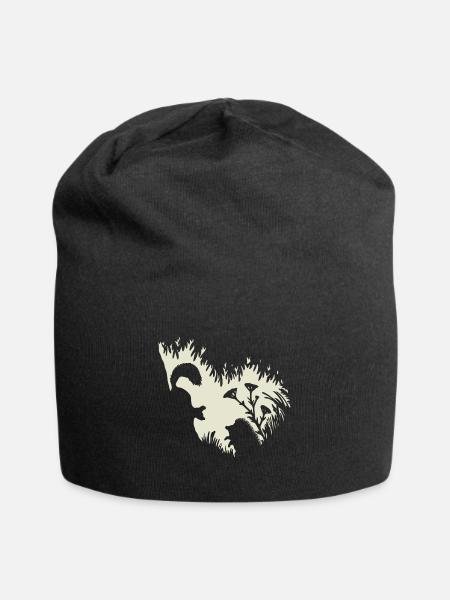 Waldtiere Eichhörnchen Igel Fairycore Natur - Jersey-Beanie - Schwarz