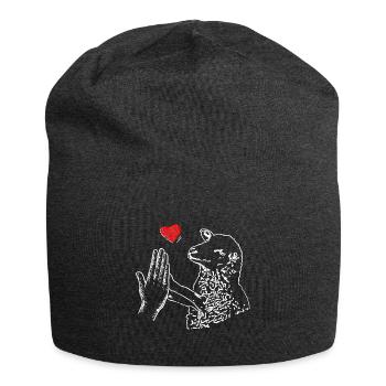 Schaf Herz Hand - Jersey-Beanie - Anthrazit - Vorne