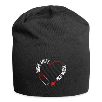 Night Shift Picu Nurse Stethoscope Nursing - Jersey-Beanie - Schwarz - Vorne