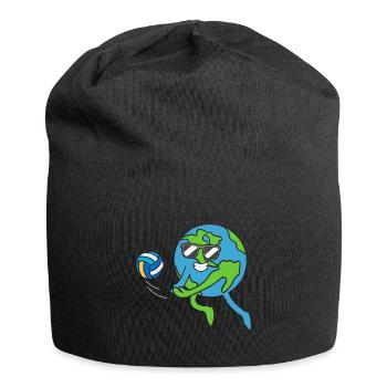 Erde Volleyball Tag der Erde - Jersey-Beanie - Schwarz - Vorne