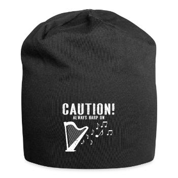 Harp design for harpist and harp player - Jersey Beanie - black - Front