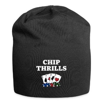 Chip Thrills Gambler Poker Jeu Joueur de poker - Bonnet en jersey - noir - Devant