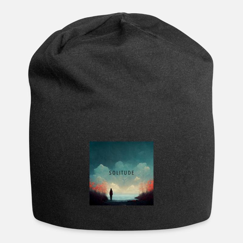 Solitude - Lonely Man - Bonnet en jersey - noir
