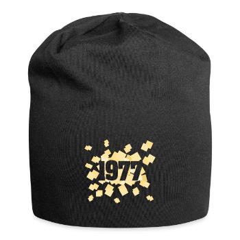 Geboren 1977 - Jersey-Beanie - Schwarz - Vorne