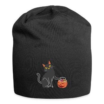 Halloween Katze Hexe - Jersey-Beanie - Schwarz - Vorne