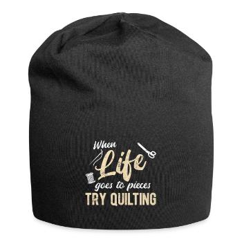 Quilten von Tagesdecken - Jersey-Beanie - Schwarz - Vorne