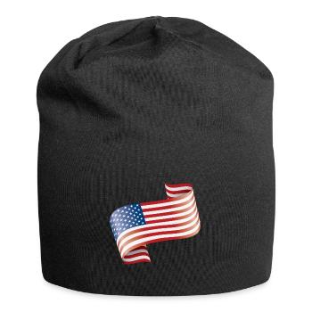 Amerika USA Fahne Flagge - Jersey-Beanie - Schwarz - Vorne