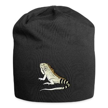 Leguan Eidechse Reptil Herpetologe - Jersey-Beanie - Schwarz - Vorne