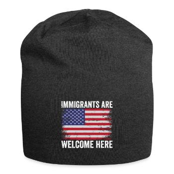 Immigrants are welcome Immigration lovers - Jersey Beanie - charcoal grey - Front