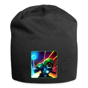 Cooler Weltraum Astronaut - Jersey-Beanie - Schwarz - Vorne