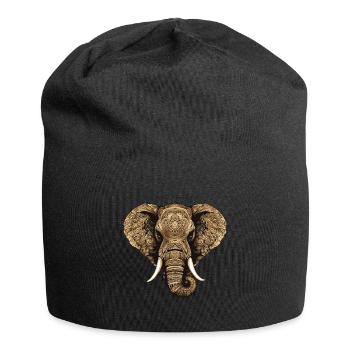 Elephant Portrait - Jersey Beanie - black - Front