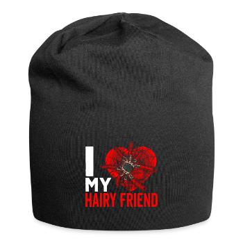 J’aime mon ami poilu propriétaire de tarentule - Bonnet en jersey - noir - Devant