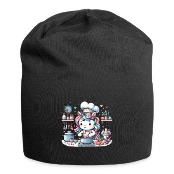 Kulinarisches Einhorn Magische Abenteuer Koch - Jersey-Beanie - Schwarz - Vorne