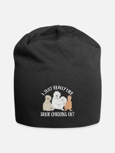 Seidenhuhn Silkie Chicken - Jersey-Beanie - Schwarz