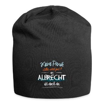 Albrecht - Keine Panik. Alles wird gut - Jersey-Beanie - Schwarz - Vorne