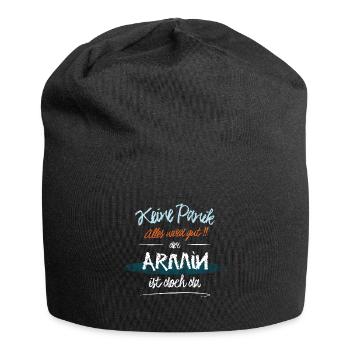 Armin - Keine Panik. Alles wird gut - Jersey-Beanie - Schwarz - Vorne