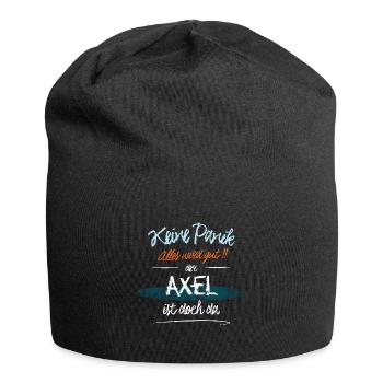 Axel - Keine Panik. Alles wird gut - Jersey-Beanie - Schwarz - Vorne