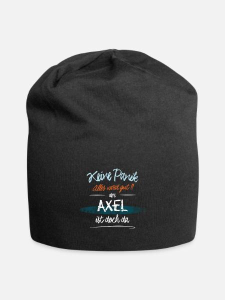Axel - Keine Panik. Alles wird gut - Jersey-Beanie - Schwarz