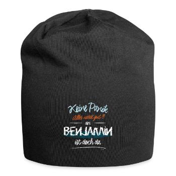 Benjamin - Keine Panik. Alles wird gut - Jersey-Beanie - Schwarz - Vorne