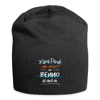 Benno - Keine Panik. Alles wird gut - Jersey-Beanie - Schwarz - Vorne