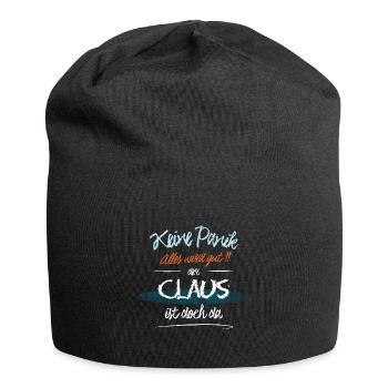 Claus - Keine Panik. Alles wird gut - Jersey-Beanie - Schwarz - Vorne