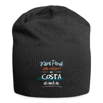 Costa - Keine Panik. Alles wird gut - Jersey-Beanie - Schwarz - Vorne