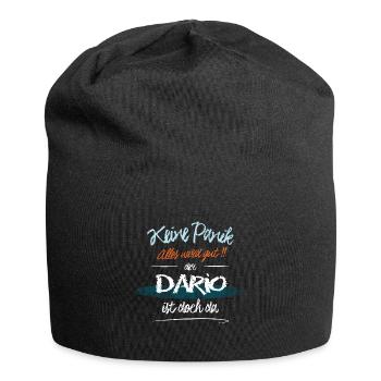 Dario - Keine Panik. Alles wird gut - Jersey-Beanie - Schwarz - Vorne