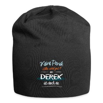 Derek - Keine Panik. Alles wird gut - Jersey-Beanie - Schwarz - Vorne
