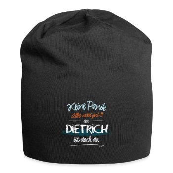 Dietrich - Keine Panik. Alles wird gut - Jersey-Beanie - Schwarz - Vorne