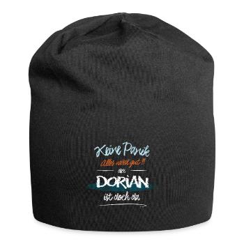 Dorian - Keine Panik. Alles wird gut - Jersey-Beanie - Schwarz - Vorne