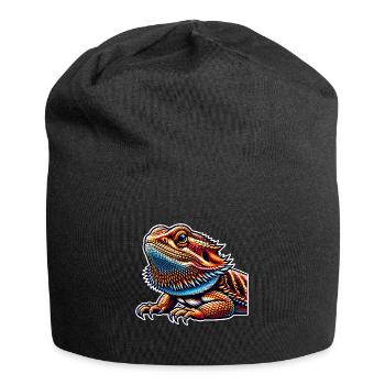 Bartagame Bartagamen Bearded Dragon - Jersey-Beanie - Schwarz - Vorne
