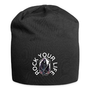 Rock dein Leben | Gitarre, Festival, Konzert - Jersey-Beanie - Schwarz - Vorne