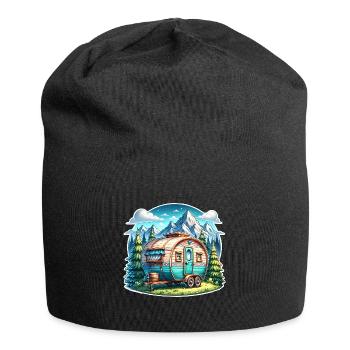 Camping Camper Caravan - Jersey Beanie - black - Front