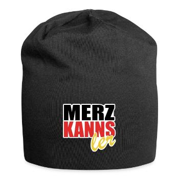Merz kanns - Kanzler - Kanzlerkandidat - Jersey-Beanie - Schwarz - Vorne