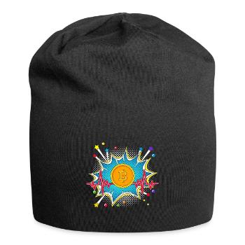 Panzer Pop Art Comic Retro Herzschlag - Jersey-Beanie - Schwarz - Vorne