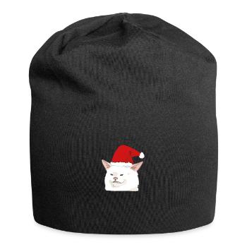 Smudge the Cat Woman Yelling at a Cat Christmas 02 - Bonnet en jersey - noir - Devant