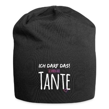 ich darf das! Ich bin die Tante - Jersey-Beanie - Schwarz - Vorne
